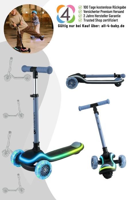Kinderkraft LED-Dreiradscooter Raket