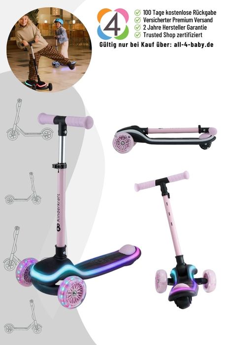 Kinderkraft LED-Dreiradscooter Raket