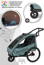 Qeridoo Qupa Plus 2 - Kinderfahrradanhänger für 2 Kinder