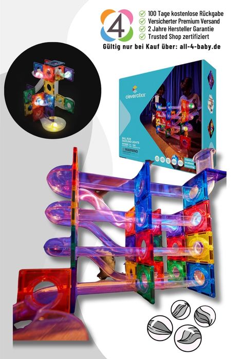 Cleverclixx Ball Run Dazzling Lights Pack Intense / Kugelbahn - 100 Teile