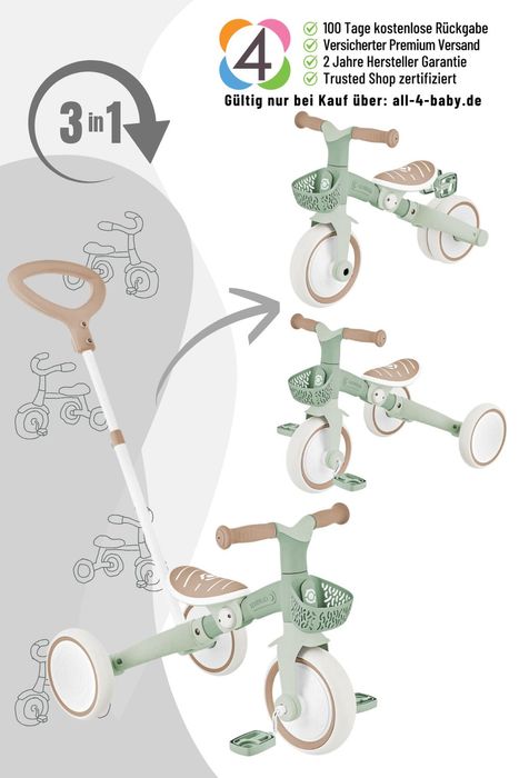 Gobber Learning Trike 3in1 Plus Eco / Dreirrad / Laufrad