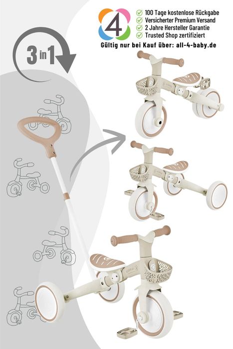 Globber Learning Trike 3in1 Plus Eco / Dreirrad / Laufrad