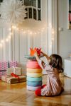 Stapelstein Blush Special Rainbow Set Pastel - 6er Set mit gratis Board