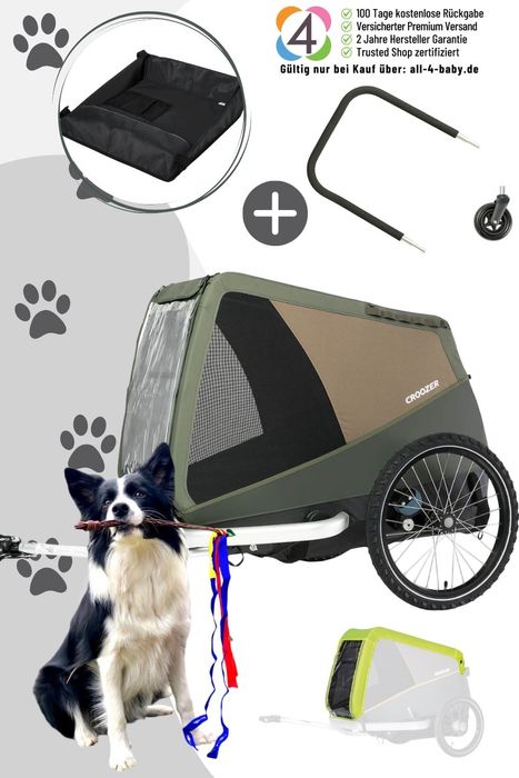 Croozer Dog Mikke Happy Walk Bundle inkl. Regenverdeck, Packfach und Buggy-Set