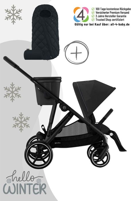 Cybex Gazelle S Kinderwagen / Geschwisterwagen inkl. Snogga 2.0 Fußsack