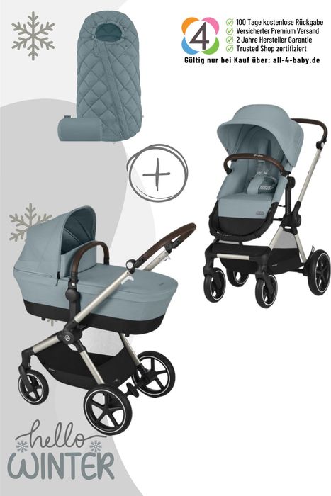 Cybex EOS Lux Kinderwagen (2-in-1 Kinderwagen)  inkl. Snogga 2.0 Fußsack