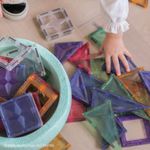 Cleverclixx Großer Kreativ-Bausatz Pastellfarben 125 Teile / Magnetsteinbausatz