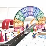 Cleverclixx Großer Kreativ-Bausatz Pastellfarben 125 Teile / Magnetsteinbausatz