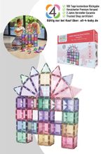 Cleverclixx Großer Kreativ-Bausatz Pastellfarben 125 Teile / Magnetsteinbausatz