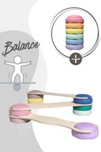 tiSsi® Balance Board Set inkl. Stapelstein 6er Set Rainbow Pastel