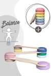 tiSsi® Balance Board Set inkl. Stapelstein 6er Set Rainbow Pastel und Board