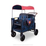 Wonderfold W4 Luxe Pro Kinderwagen für 4 Kinder / Bollerwagen Superman Edition