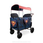 Wonderfold W4 Luxe Pro Kinderwagen für 4 Kinder / Bollerwagen Superman Edition