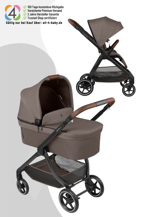 ABC Design City Life Kinderwagen Set mit Tragewanne / 2in1 Kombikinderwagen