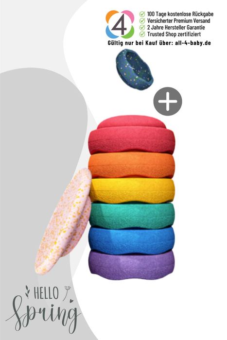 Stapelstein® Spring Special Rainbow Set classic inkl. Board und Mini