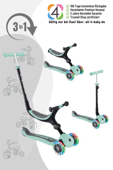 Globber Go-Up Foldable Lights 3-in-1 Kinderfahrzeug