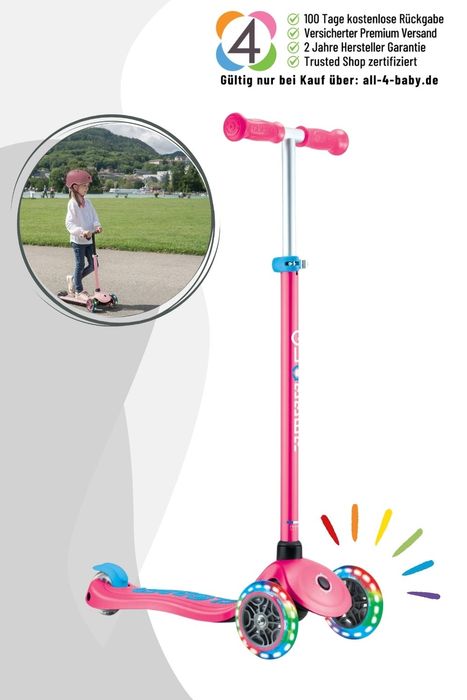 Globber Primo Plus Lights mit Leuchtrollen / 3-Wheels-Scooter