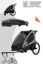 Kinderkraft Nava Walk 2in1 Fahrradanhänger für 2 Kinder