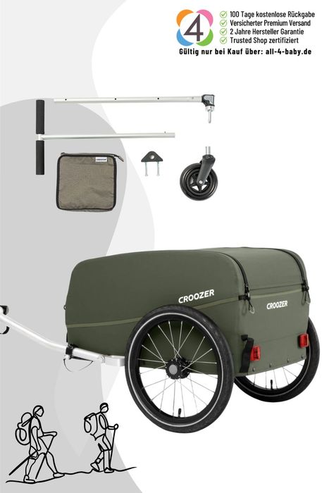 Croozer Cargo Kalle Ride & Wander Bundle - Farbe: Moss Green 