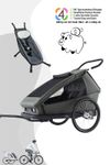 CROOZER Kid Ellma 2in1 Kinderfahrradanhänger inkl. Babysitz - Farbe: Moos Green /Graphite Blue