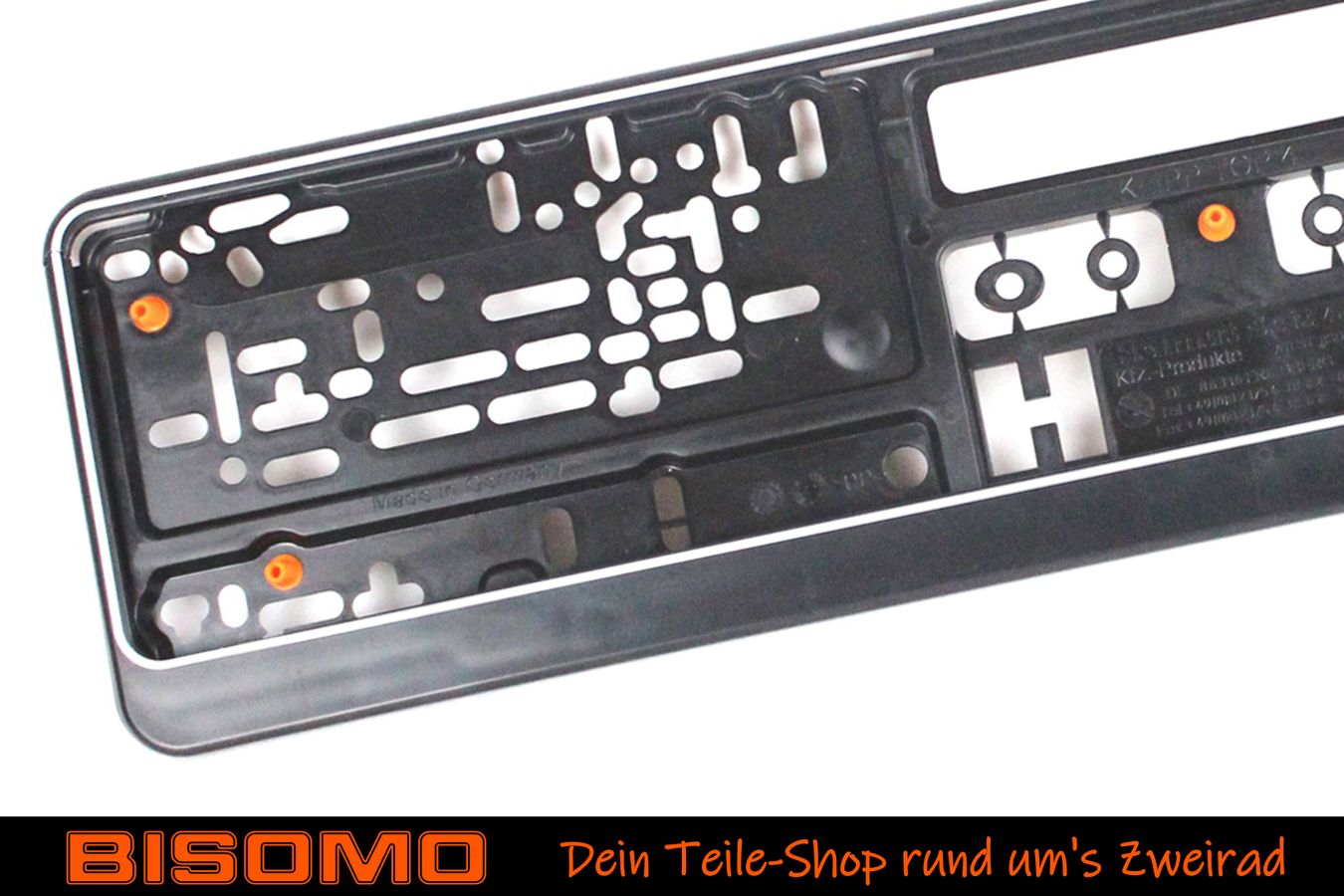 2-Pack Red License Plate Holder Frame With Snap Lock For German Standard Plates (520x110mm)