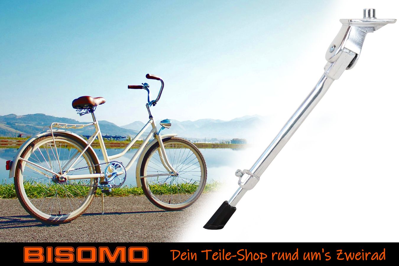 Fahrradstnder 24, 26, 27, 28 Zoll, Seitenstnder Fahrrad Stnder  verstellbar, Aluminium mit Gummifu, universal | Bisomo.de
