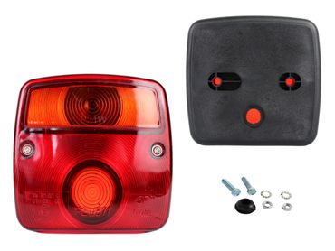 2-Kammer Rückleuchte, PKW Anhänger Kombination Rücklicht, Blinker,  Bremslicht und Kennzeichenbeleuchtung, 12V, E-Prüfzeichen