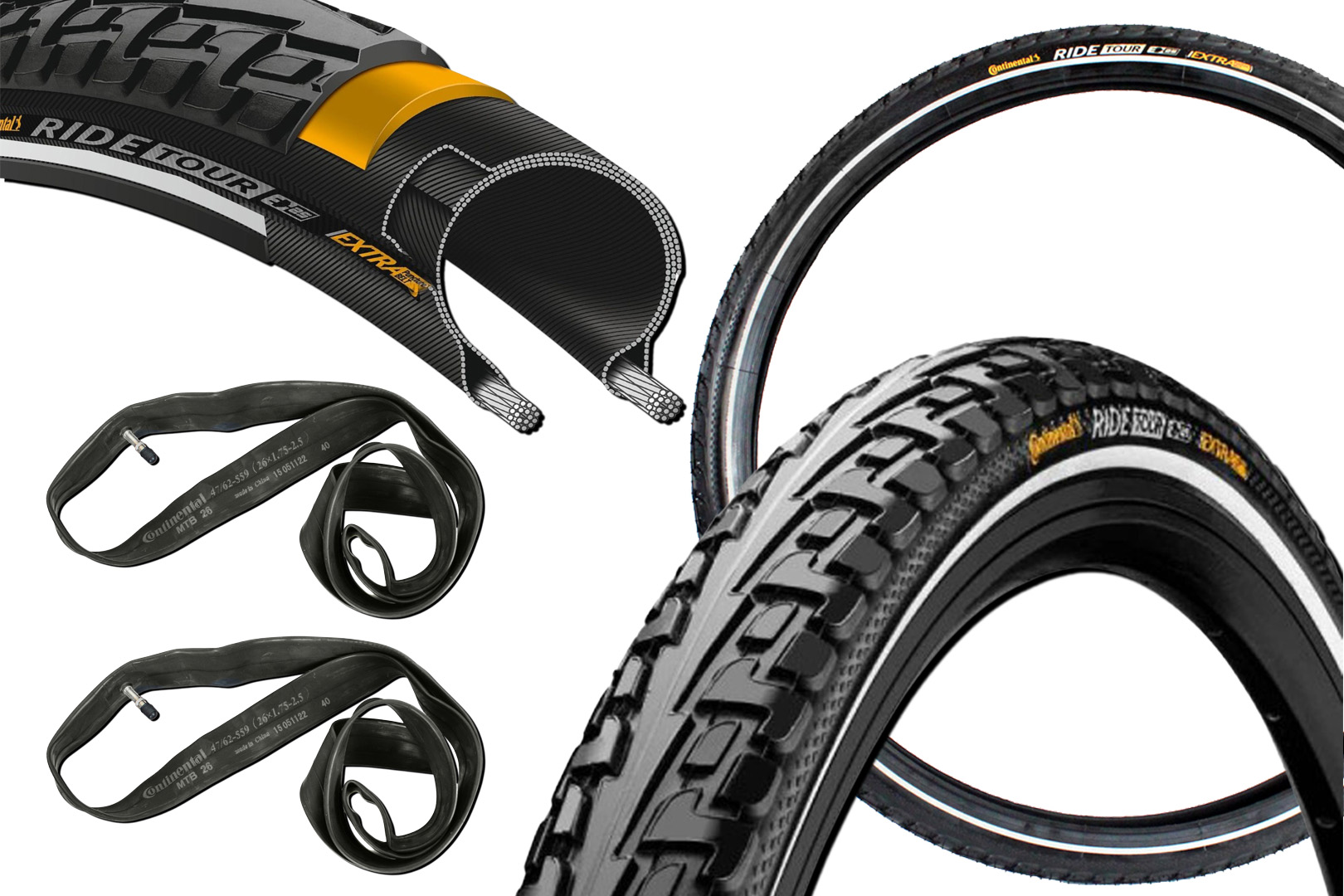2 Stück 26 Zoll Fahrrad Reifen Continental Ride City 26x1.75 Tire Man 47 559 Reflex~2