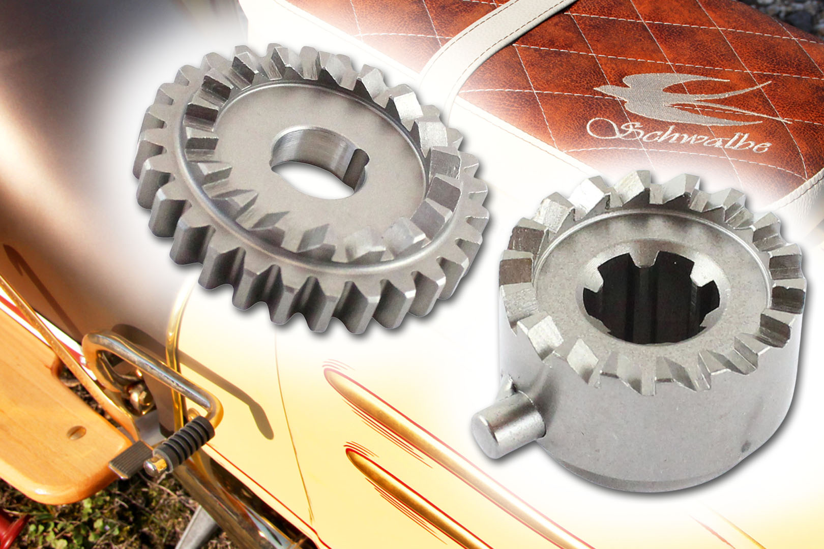 2EXTREME Mitnehmer/Kickstarterrad 18 Zähne - Kompatibel Mit Simson S50, KR51, Schwalbe & Mehr