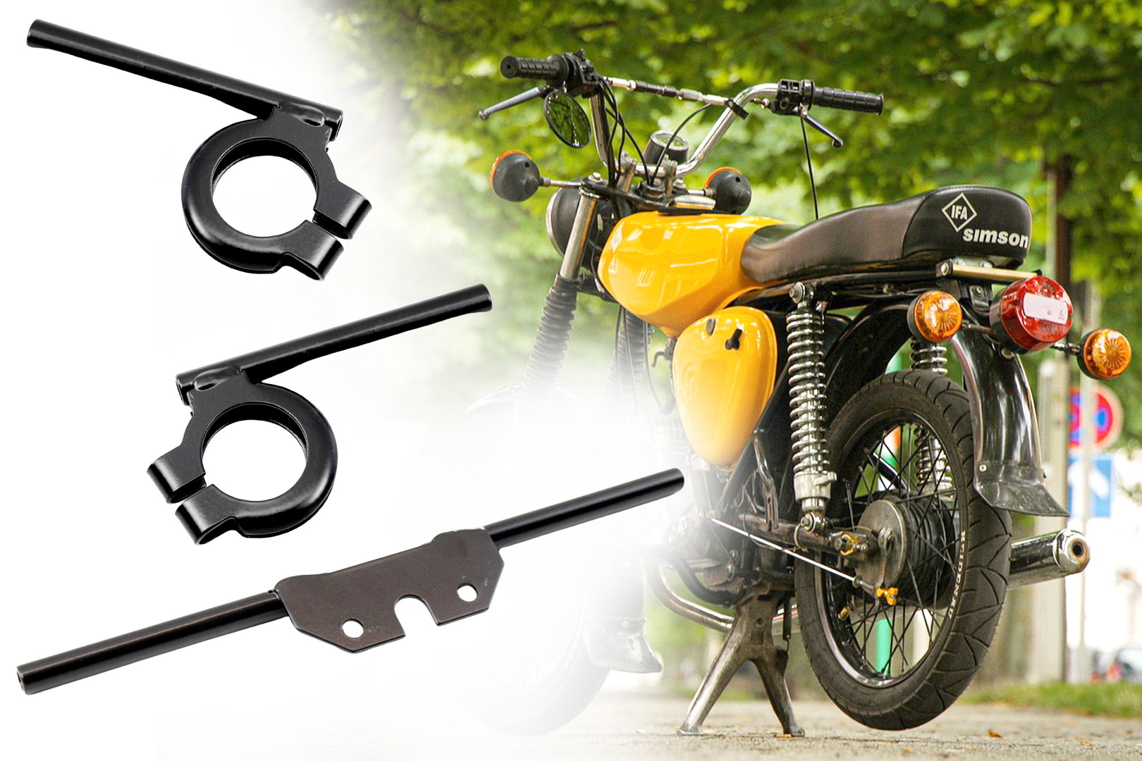 Simson S70 Blinker Halterung Blinkerhalter Set Für Simson S51/S70/S50 - Verzinkt (vorn + Hinten) Verzinkte Blinkerhalter