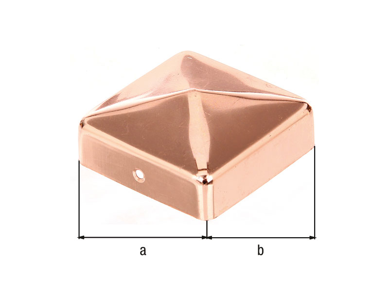 Pfostenkappe kupfer 90 x 90 mm flach