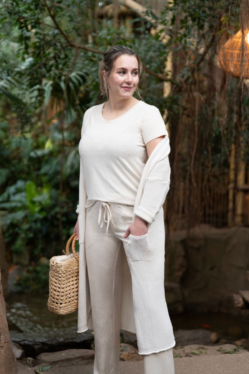 Knit Factory Lange Graue Strickjacke Knit Factory Lange