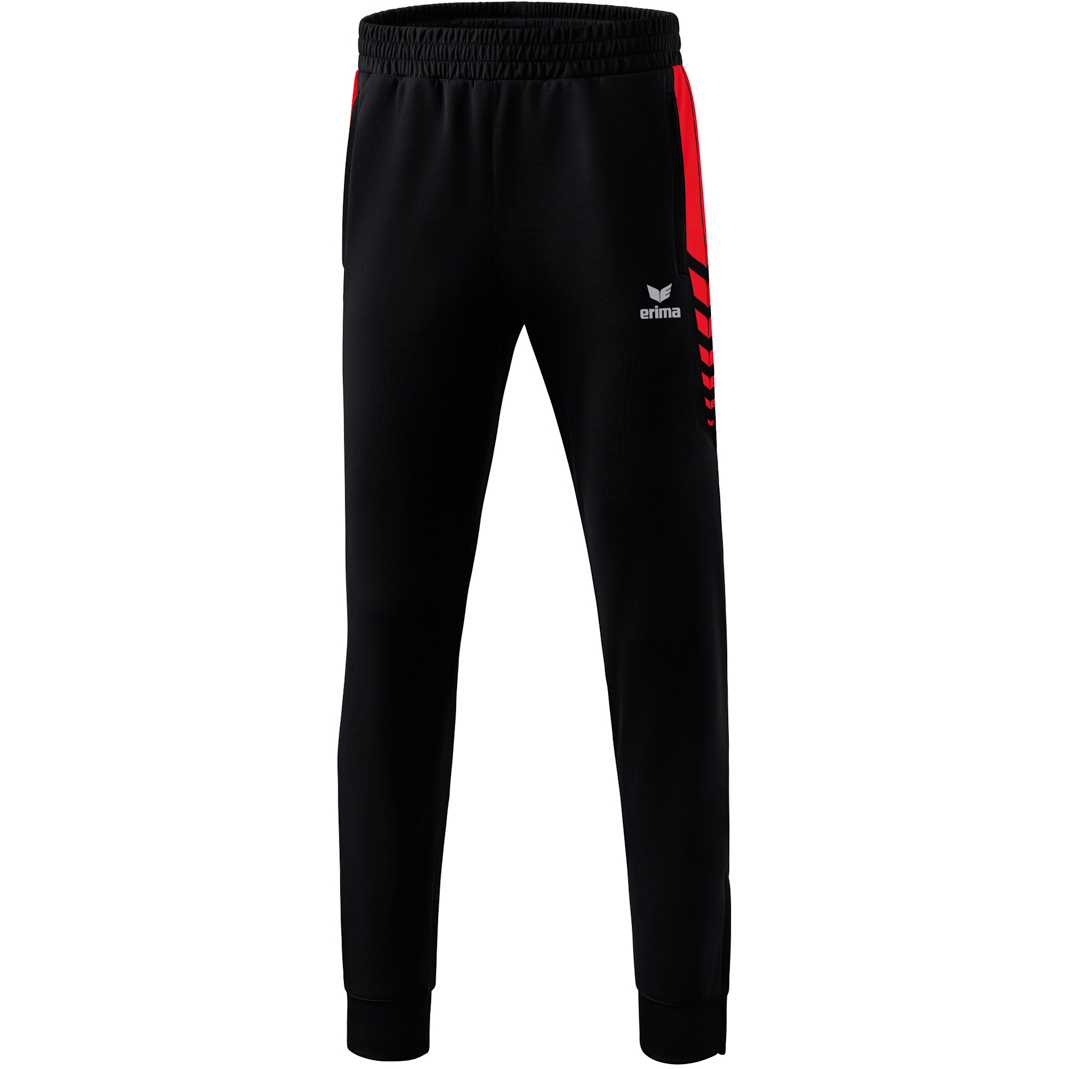 Erima Cmpt 3 Wings Sweatpants - Pantaloni Tuta Uomo, Taglio Diagonale, Morbidi, Con Tasche E Stampa Wings, Nero/Grigio