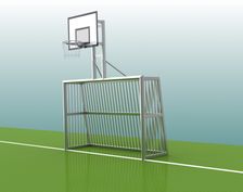 Fussballtor - Bolzplatztor - 3,00 x 2,00 m - mit Basketballaufbau - UNKAPUTTBAR