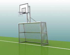 Fussballtor - Bolzplatztor - 3,00 x 2,00 m - mit Basketballaufbau - UNKAPUTTBAR