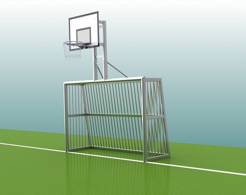 Fussballtor - SILENCE Bolzplatztor - 3,00 x 2,00 m - mit Basketballaufbau - UNKAPUTTBAR