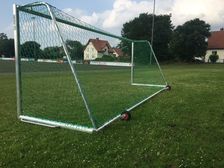 Transportable football goal - non-tilting - fully welded - 7.32 x 2.44 m, incl. goal net