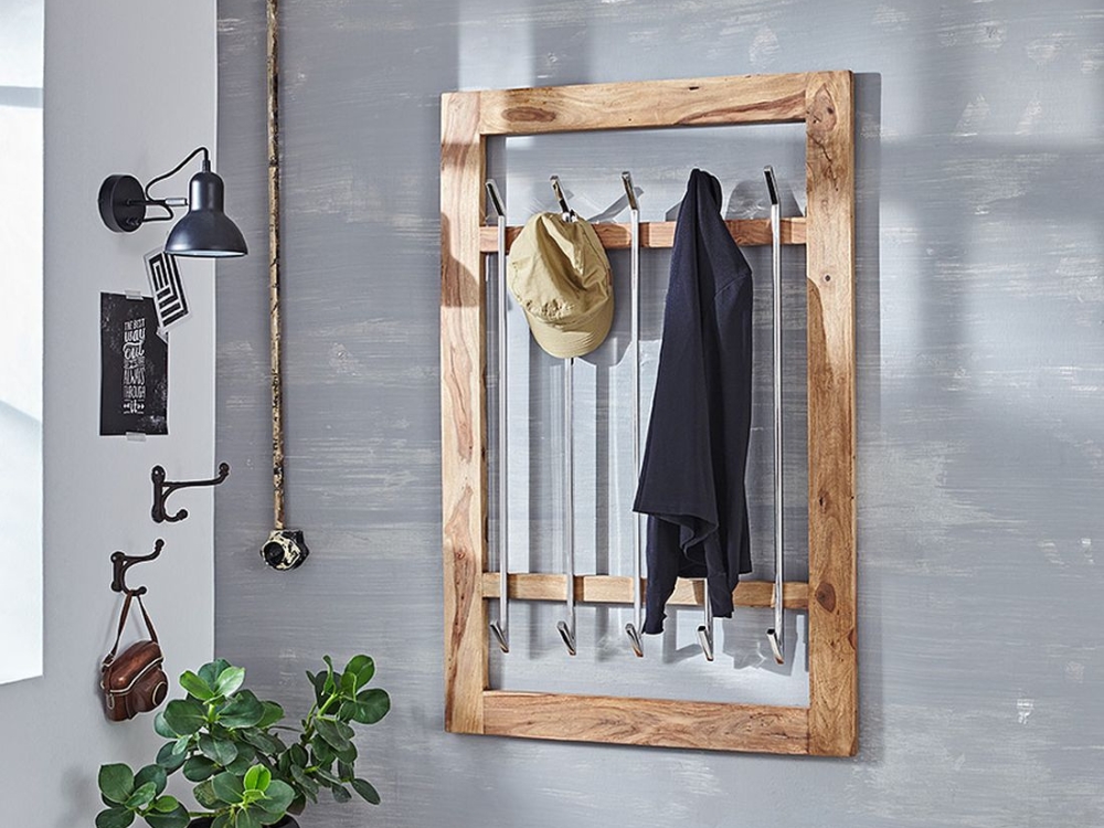 Wandgarderobes met plank, set van 2 wandrekken in één pakket