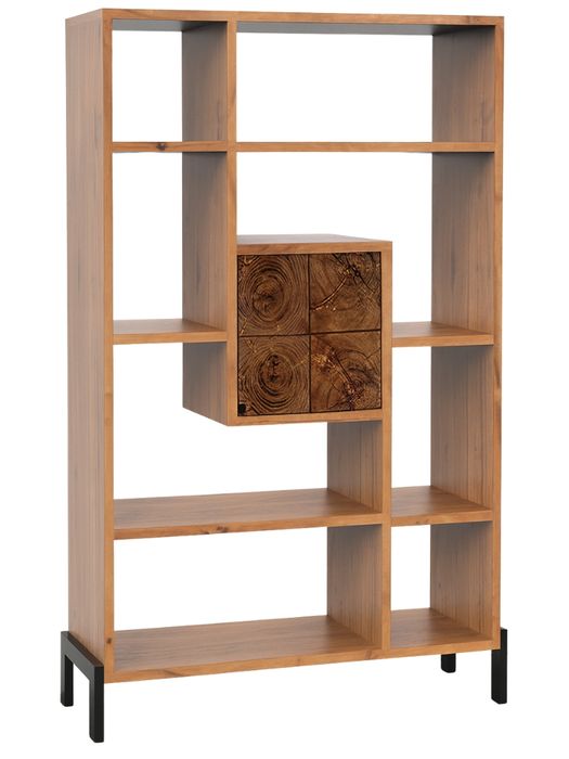 ROOT Regal mit 1 Tür & 8 Ablagen – Akazie massiv, Unikat-Charakter, 115×35×180 cm ROOT Regal mit 1 Tür & 8 Ablagen – Akazie massiv, Unikat-Charakter, 115×35×180 cm