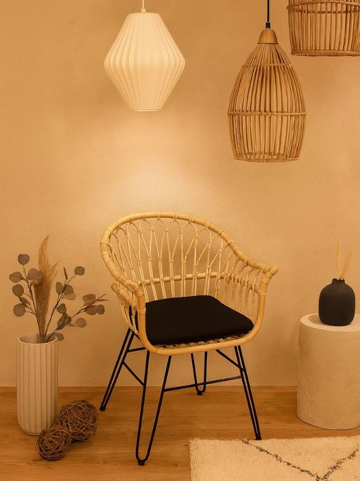 BALI Rattan Stuhl Cantigi inkl. Kissen schwarz BALI Rattan Stuhl Cantigi inkl. Kissen schwarz