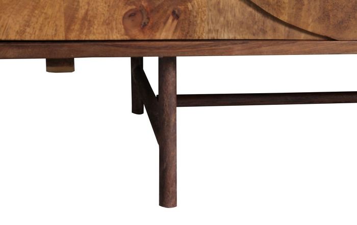 GAUDI Kommode 175 cm Massivholz Mango – Sideboard mit 4 Türen und exklusivem Kreisdesign GAUDI Kommode 175 cm Massivholz Mango – Sideboard mit 4 Türen und exklusivem Kreisdesign
