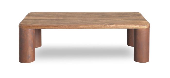 GAUDI Couchtisch 118x60 cm Massivholz Mango – Handgefertigter Wohnzimmertisch mit markanten Rundbeinen GAUDI Couchtisch 118x60 cm Massivholz Mango – Handgefertigter Wohnzimmertisch mit markanten Rundbeinen