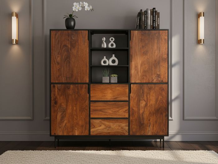 BOSTON Highboard mit 4 Türen / 3 Schubl. / 3 Ablagen BOSTON Highboard mit 4 Türen / 3 Schubl. / 3 Ablagen