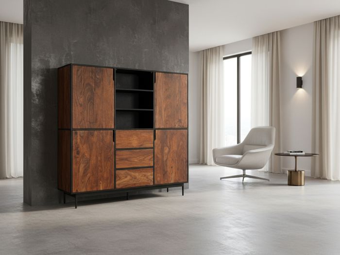 BOSTON Highboard mit 4 Türen / 3 Schubl. / 3 Ablagen BOSTON Highboard mit 4 Türen / 3 Schubl. / 3 Ablagen