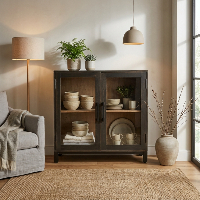 EASY Kommode mit 2 Glastüren EASY Kommode mit 2 Glastüren