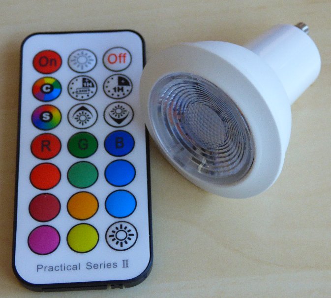 Led RGB+Kaltweiß Gartenstrahler mit Timer+Fernbedienung schwarz GU10 230Volt