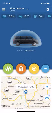 The smart parking heater control, alarm system, localisation, immobiliser, via app for Mercedes-Benz Marco Polo (W447) from model year 2014 onwards