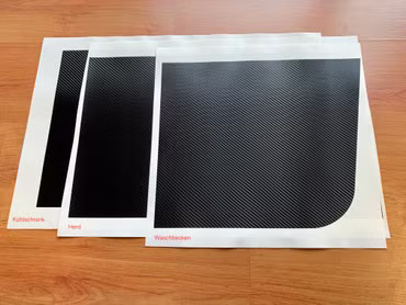 Protective film for the glass worktops in the kitchen unit in the Mercedes-Benz Marco Polo W447 in various colours carbon optics
