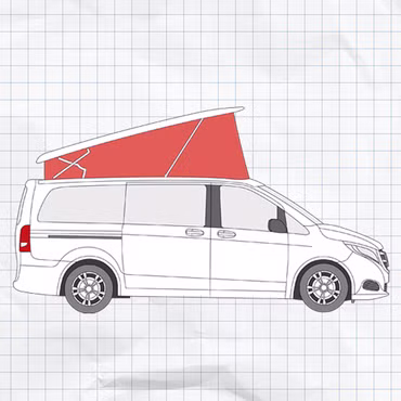 Pop-top roof insulation with magnetic attachment for Mercedes-Benz Marco Polo (from 2014) for Mercedes-Benz Marco Polo / Horizon / Activity (W447) (Gray) | Black