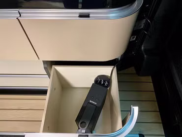 Modified Nespresso capsule coffee machine for our 230V inverter in the Marco Polo and other camping vehicles (approx. 720 watts max.)